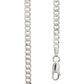 Diamond cut silver curb link necklace 40 cm