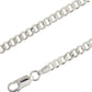 Diamond cut silver curb link necklace 40 cm