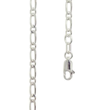 Silver Figaro Link Necklace - 40 cm