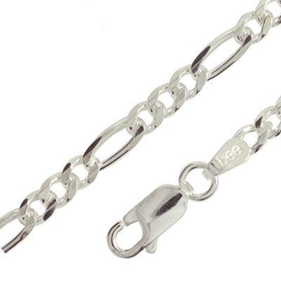 Sterling Silver Figaro link necklace 40 cm