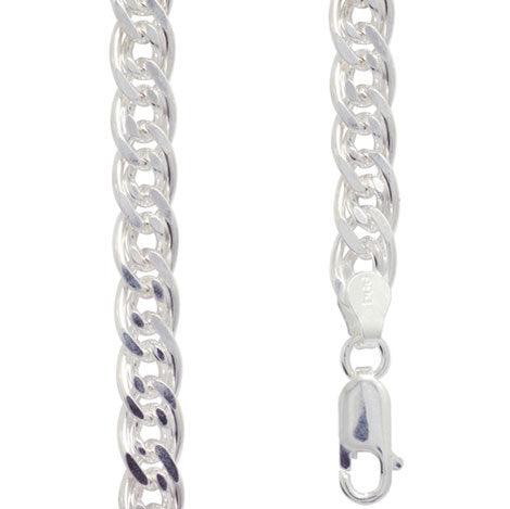 Heavy Double Curb Link Silver Chain - 45 cm