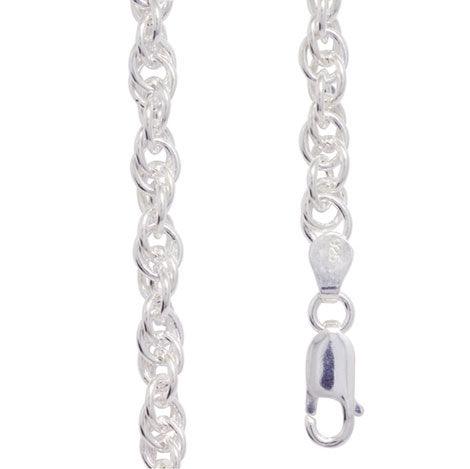 Sterling Silver double curb necklace 40 cm