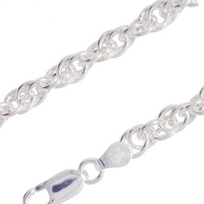 Sterling Silver double curb necklace 45 cm