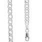 Silver Necklace Double Curb Link - 40 cm