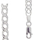 Silver Necklace Double Curb Link - 45 cm