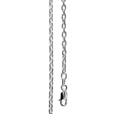 Sterling Silver Trace Link Chain - 45 cm