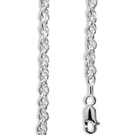 Silver Double Link Necklace - 40 cm