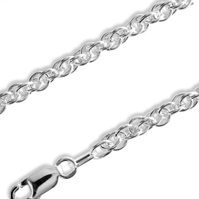 Silver Double Link Necklace - 40 cm