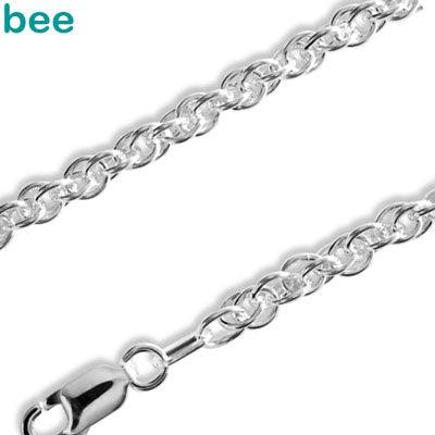 Silver Double Link Necklace - 45 cm