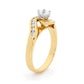 Gold Engagement Ring - 0.8 carat - Certified Diamonds