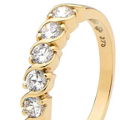 Cubic Zirconia Gold Eternity Ring