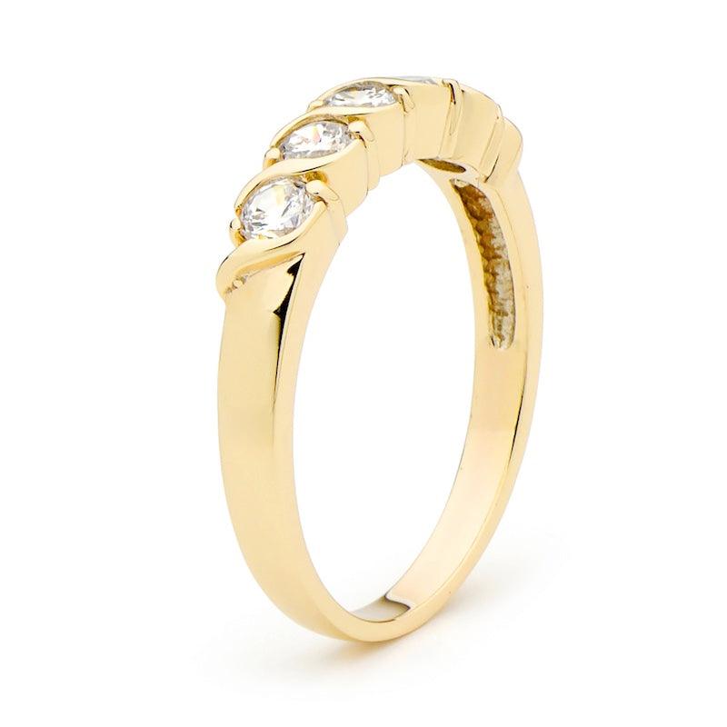 Cubic Zirconia Gold Eternity Ring