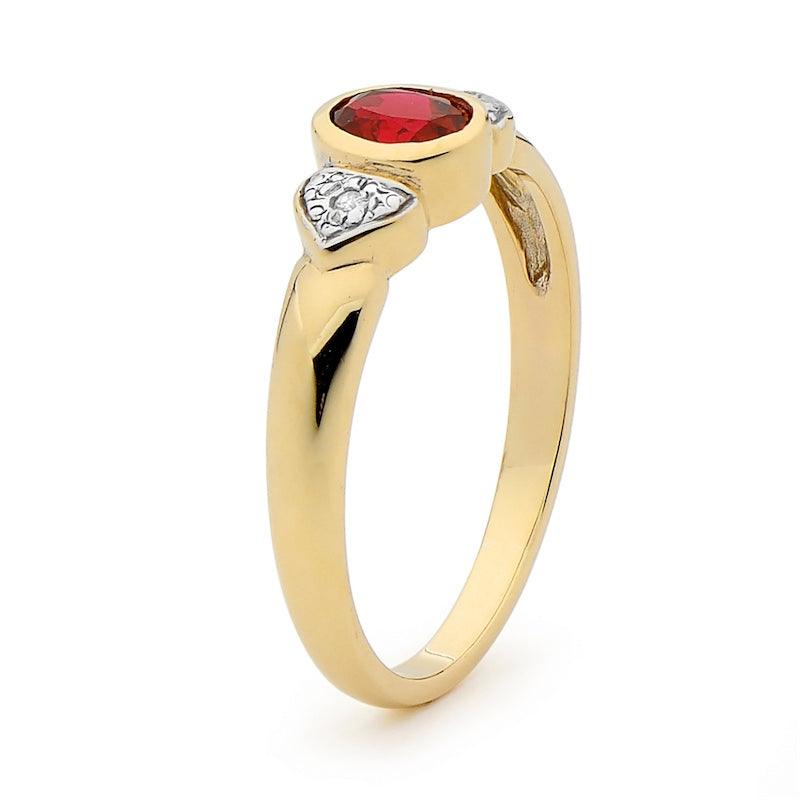 Created Ruby and Diamond Bezel Ring