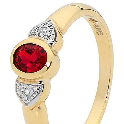 Created Ruby and Diamond Bezel Ring