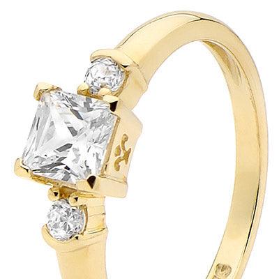 Square Cubic Zirconia Solitaire Ring