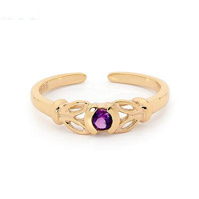 Purple Zirconia Toe Ring