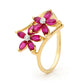 Ruby and Diamond Flower Ring