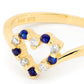 Created Sapphire and Diamond Love Ring