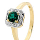 Created Emerald and Diamond Dress Ring