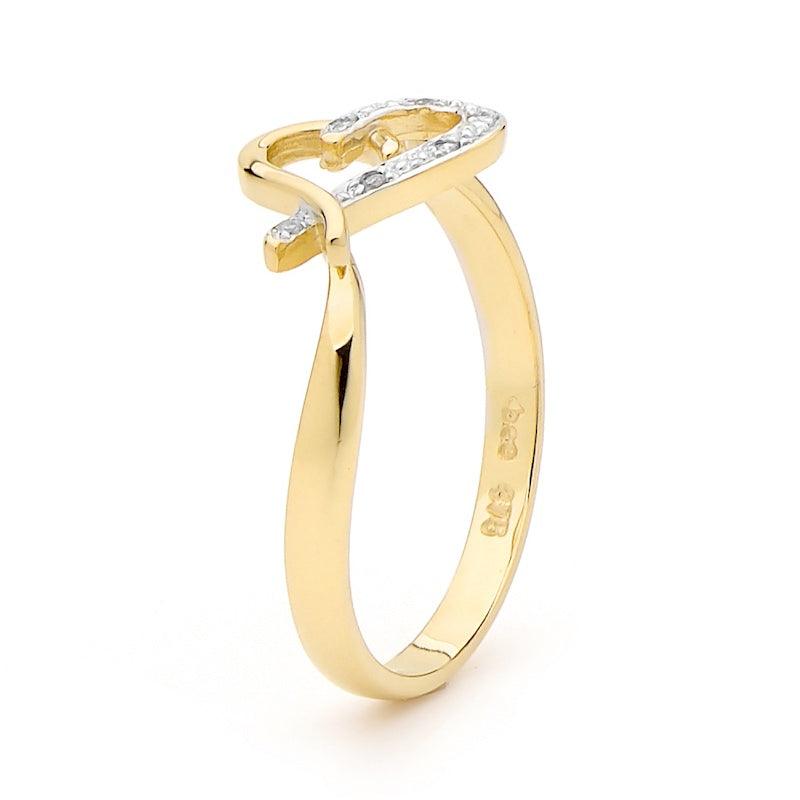 Romantic Diamond Set Gold Ring