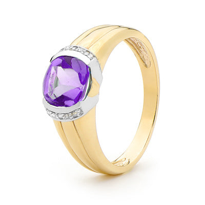 Amethyst and Diamond Dress Ring