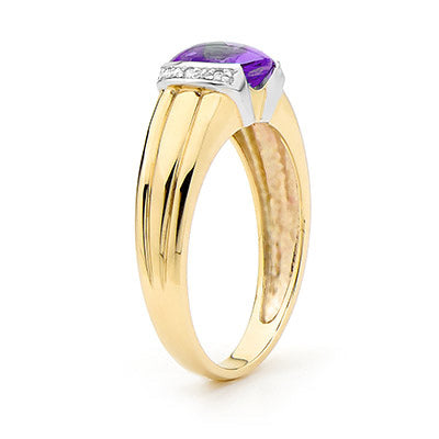 Amethyst and Diamond Dress Ring