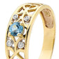 Blue Topaz and Diamond Heart Ring