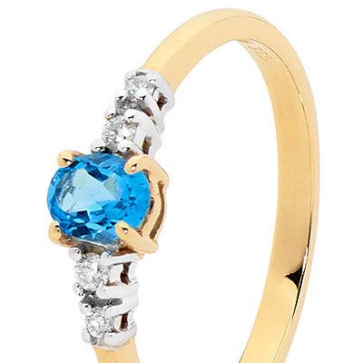 Blue Topaz and Diamond Dress Ring