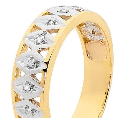 Diamond Set Two Tone Gold Ring