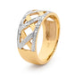 Wide Diamond Set Basket Weave Ring