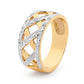 Wide Diamond Set Basket Weave Ring