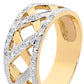 Wide Diamond Set Basket Weave Ring