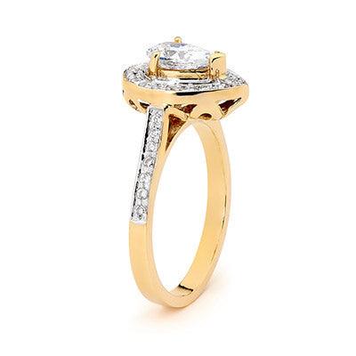 Teardrop Cubic Zirconia Engagement Ring