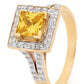 Citrine Coloured Zirconia Dress Ring