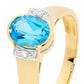 Blue Topaz Dress Ring with Diamonds