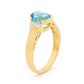 Blue Topaz Dress Ring with Diamonds