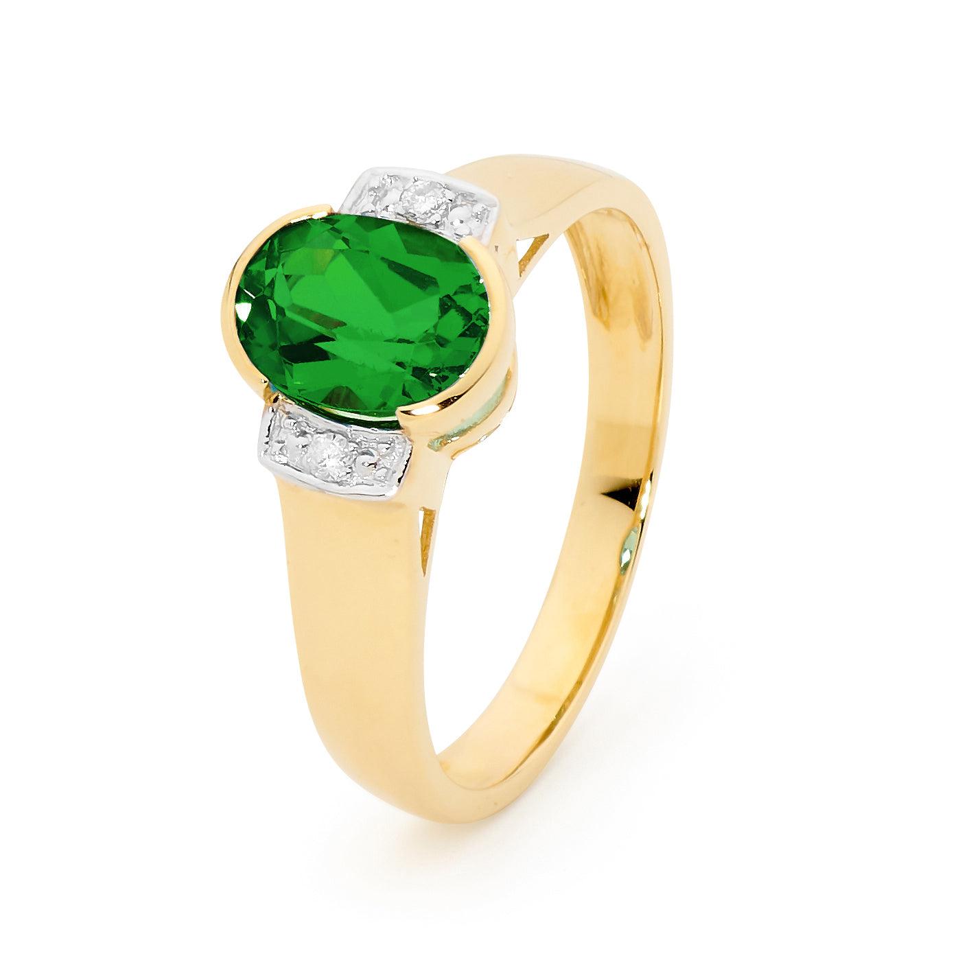 Emerald and Diamond Dress Ring