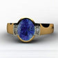 Oval Sapphire Dress Ring with Diamonds