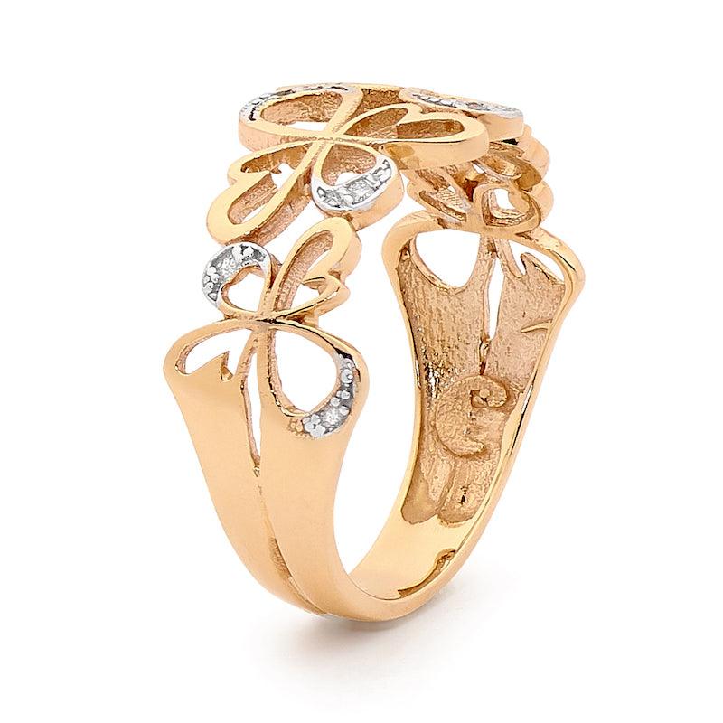 Bee Angel Ring with Diamonds