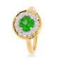 Emerald Ring with Diamond Halo