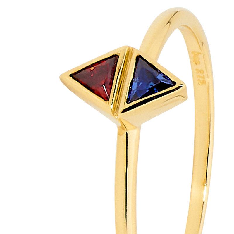 Double Triangle Stacker Ring -Micro Gems