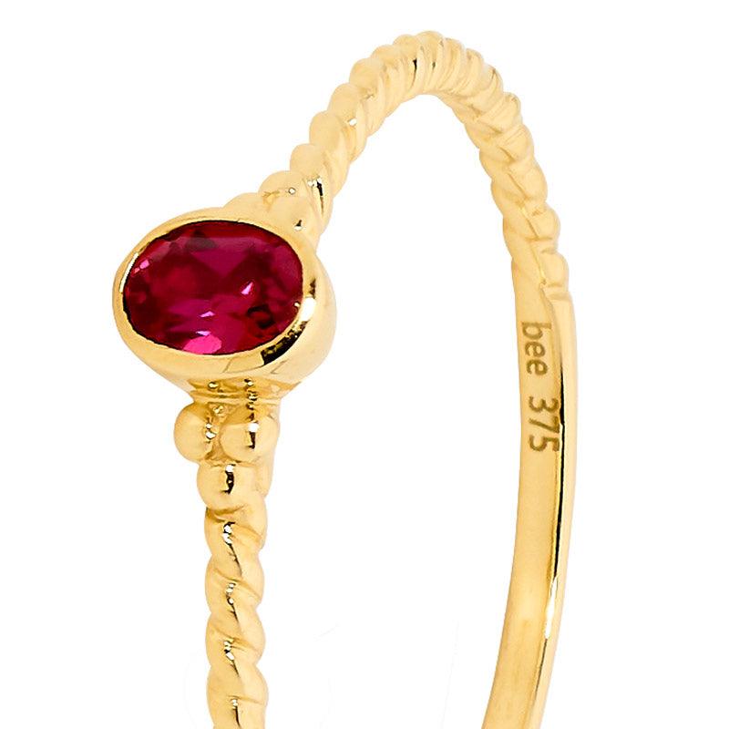 Red Cubic Zirconia Ring - Micro Gems