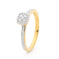 Cushion Shape Diamond Love Ring