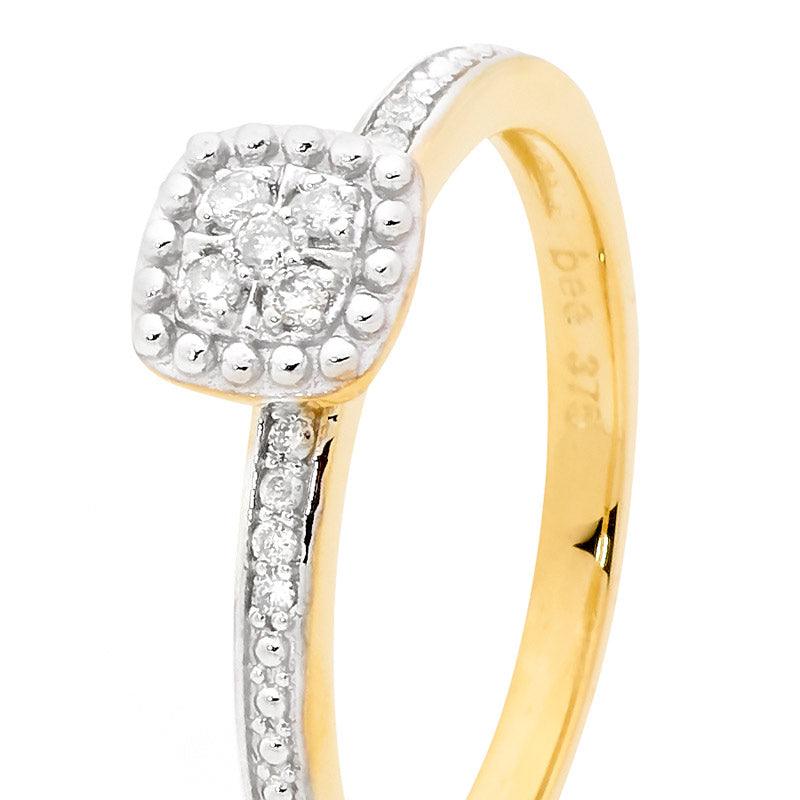 Cushion Shape Diamond Love Ring