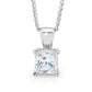 Princess Cut Zirconia Pendant Silver