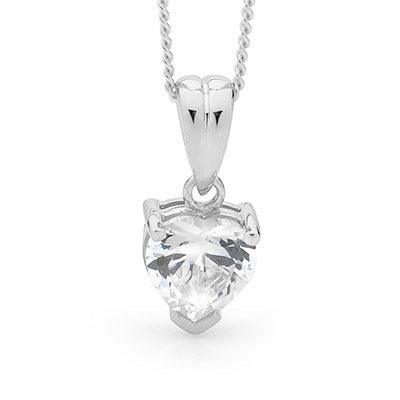 Cubic Zirconia Heart Pendant