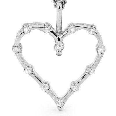 Romantic Silver Heart with Cubic Zirconia