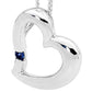 Sexy Silver Heart Pendant w/Sapphire