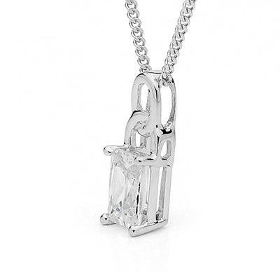 Criss Cut Cubic Zirconia Pendant Silver