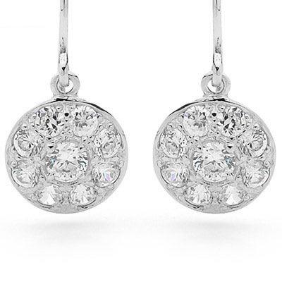 Cubic Zirconia Medallion Earrings